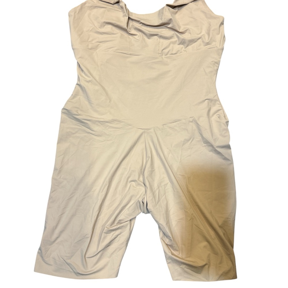 Maidenform FL2556 WYOB Body Shaper Firm Control Mid-Thigh Bodysuit Beige 3XL NWT
